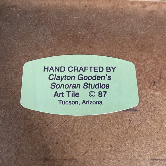 VINTAGE CLAYTON GOODEN SONORAN STUDIOS WALK ART TILE TRIVET 1987 TUSCON AZ EUC - Picture 12 of 15